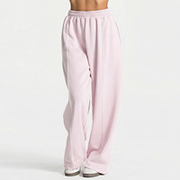 Nouveauté Pantalon décontracté pour femme, style vintage, coupe ample, taille haute, jambe large, avec bandes latérales, pantalon de survêtement de luxe, poches latérales