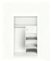 Armoire en acier à 2 portes avec miroir et porte coulissante, motif personnalisable, Lemari Pakaian pour chambre à coucher