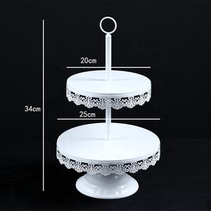 Bianco di Cristallo Della Torta Del Basamento Del Bigné <span class=keywords><strong>Per</strong></span> La Cerimonia Nuziale e Del Partito - Product Image 4