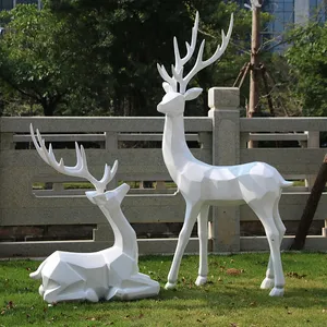 Statues de cerfs grandeur nature en résine de fibre de verre à prix avantageux 2024 pour la décoration de jardin - Product Image 2