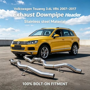 ท่อไอเสียรถยนต์สมรรถนะสูง อัพเกรดกำลังสำหรับ Volkswagen Touareg 3.6L <span class=keywords><strong>VR6</strong></span> ปี 2007-2017 SS304 ท่อลงตรงแบบ Direct Downpipe Exhaust Header - Product Image 1