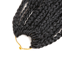 Goddess Box Braids Crochet Hair Pre-Loop Bob Bohemian Hippie Braids Boho Box Braids Crochet Hair with Curly Ends