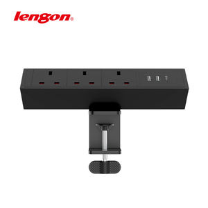 Toma de corriente de escritorio británica al por mayor, 3 salidas, 2 puertos USB, cable de extensión de 3m/9,84 pies, enchufe múltiple, uso comercial nominal 16A - Product Image 1