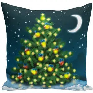 Capa para almofada natalina, capa de travesseiro de led para almofada brilhante de feliz natal e lanterna