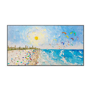 ภาพวาดสีน้ำมันบนชายฝั่งทะเลแห่งความสุขดั้งเดิมของโรงแรมภาพวาดสีน้ำมันสำหรับตกแต่งภูมิทัศน์ฤดูร้อน - Product Image 6