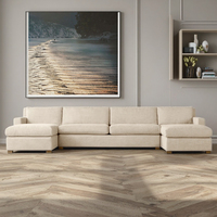 Grand ensemble de mobilier d'intérieur canapé modulaire sectionnel personnalisable à cadre intérieur en bois massif