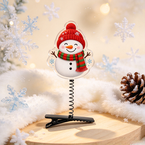 Pinzas de Pelo Acrílicas Personalizadas de Navidad con Diseño de Santa Claus, Muñeco de Nieve y Reno, Accesorios Lindos para el Cabello de Niñas - Product Image 4