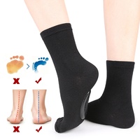 Chaussettes respirantes et absorbantes pour hommes et femmes, avec soutien de la voûte plantaire, coussinets en gel SEBS en coton mi-mollet, correction des pieds plats