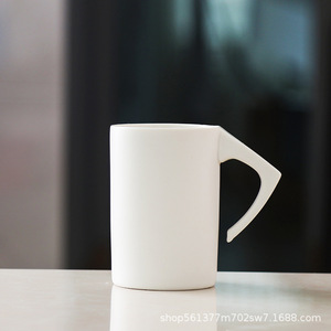 Creative Inverted <b>Ceramic</b> Mug White And Black Solid Color Gift Office Water <b>Cup</b> Coffee Milk <b>Cup</b> Advertising Logo Customizable - Product Image 3