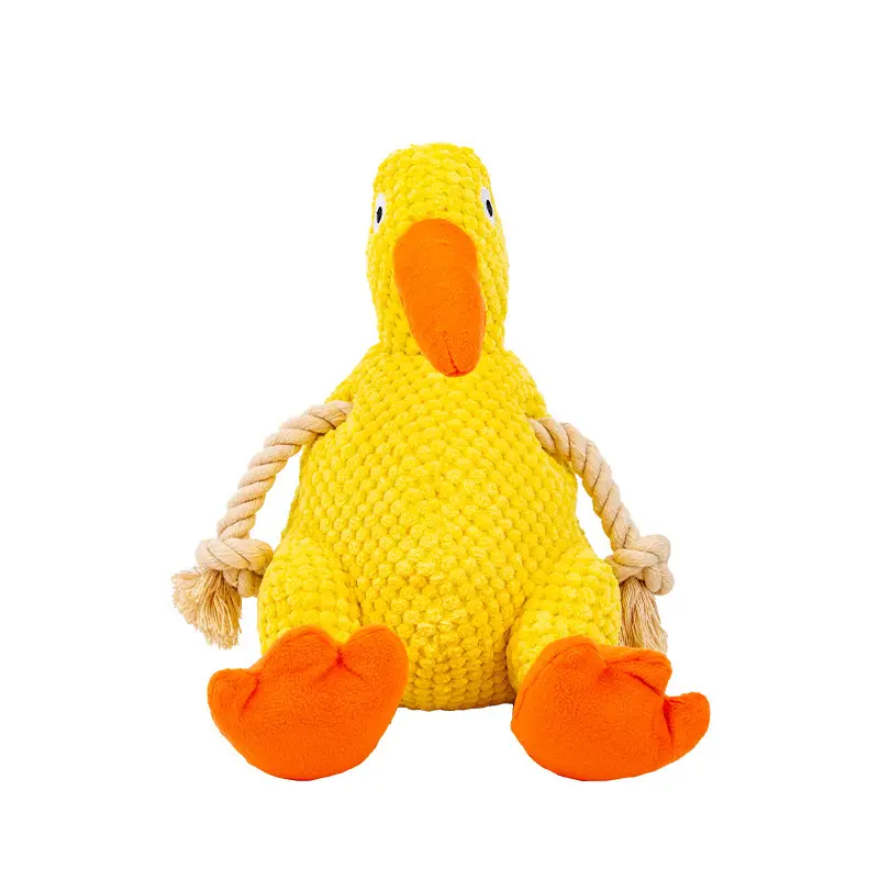 New cute little yellow chicken plush teething anti-interactive chew dog pet toy