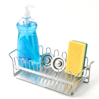 Étagère d'angle pour évier, distributeur de savon, support pour éponge, étagère de rangement, panier d'évier, organisateur d'évier en acier inoxydable pour la cuisine