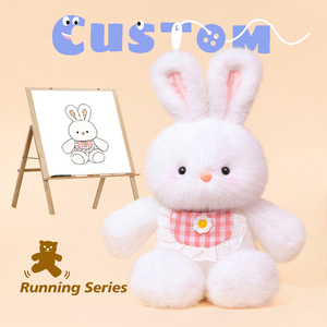 Peluche <span class=keywords><strong>Lapin</strong></span> en Course avec Coussin en Coton PP Super Doux, Adorable Anti-Stress, Cadeau d'Anniversaire, Logo Personnalisé ODM OEM, Fêtes - Product Image 1