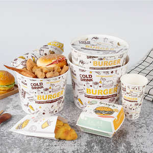 Embalaje de papel de hamburguesa para patatas fritas, embalaje de sándwich de comida con caja de diseño Animal - Product Image 1