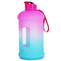 Bouteilles d'eau motivantes de 74 oz avec marqueur de temps, bouteilles de sport à petite ouverture, carafe d'eau portable de 2,2 L (demi-gallon)