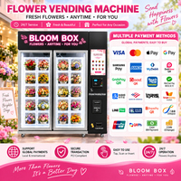 Distributeur de fleurs réfrigéré intelligent pour hall d'hôtel de luxe, service 24h/24 et 7j/7, distributeur de bouquets en libre-service avec écran tactile