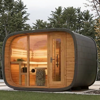 Precio al por mayor Sauna de cedro al aire libre 8 personas Sauna de diseño moderno Barril al aire libre