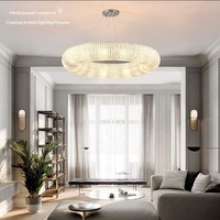 Luminaire suspendu rond en cristal minimaliste moderne, luminaire suspendu haut de gamme pour salle à manger, salon, chambre à coucher, hall d'hôtel