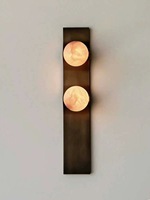 Applique murale de luxe moderne en cuivre et marbre, 2 lumières, lampe murale LED en marbre naturel pour chambre, couloir, hôtel, luminaire décoratif mural