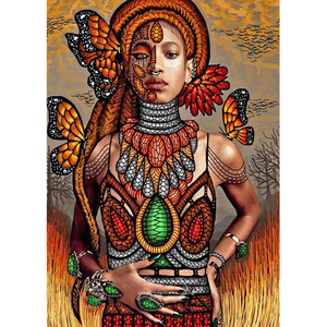Kit de <span class=keywords><strong>peinture</strong></span> diamant 5D DIY, taille du diamant 40x50 cm, fille africaine sexy noire, <span class=keywords><strong>peinture</strong></span> diamant complète, décoration murale, décoration intérieure - Product Image 4