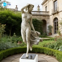 Sculpture de figure féminine en bronze grandeur nature pour jardin et cour, statue d'art extérieure artisanale