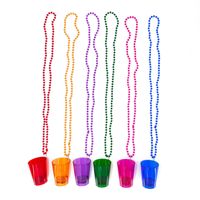Colliers de verres à shot du 4 juillet en plastique en gros sur collier de fête lumineux à LED perlé, accessoires du 4 juillet