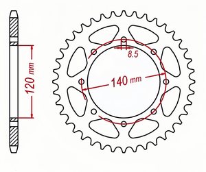 Nuova catena 520 posteriore ruota dentata moto per KAWASAKI <span class=keywords><strong>KLR</strong></span> 650 500 KLX 650 W800 BJ250 KLE 500 250/400 - Product Image 6