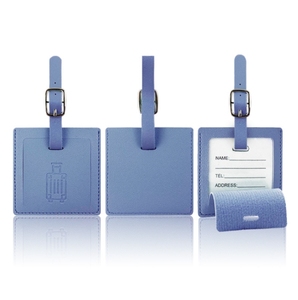 Étiquette à bagages en cuir PU multicolore, style tendance, imprimée en typographie, personnalisable avec logo, carte d'embarquement - Product Image 3