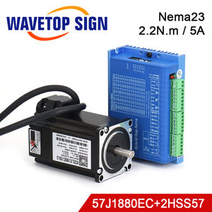 JMC Nema23 Motor dan Driver tertutup Hybrid, 2n. <span class=keywords><strong>m</strong></span> 0-2. 2000rpm Motor Stepper poros 5A Dia.8mm 2HSS57 + 57J1880EC - Product Image 2