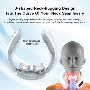 Bulk Order 4 Heads Professional Pulse Massager Pain Relief Automatic TENS Massager Heated Electric Neck Massager for Daily Use - Product Image 2