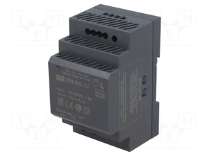ตัวแปลงกระแสตรง/กระแสตรงรางดิน DDR-60L-12ใหม่ราง DIN 60W 18-75Vin 12Vout 5A ราง DIN - Product Image 3