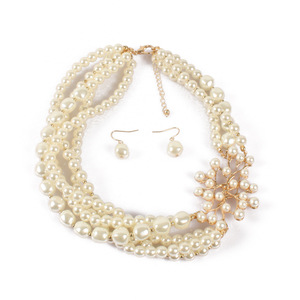 ROMANTICA Delle Donne di Modo Accessori Dei Monili Della Collana di Perle di <span class=keywords><strong>Lusso</strong></span> Degli <span class=keywords><strong>Orecchini</strong></span> Della Collana del Commercio All'ingrosso Collana di Perline Set - Product Image 4