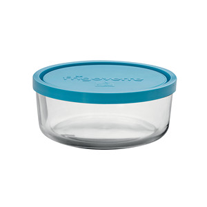 Frigoverre Round Glass Airtight <b>Container</b> Ø 12 cm H 5.2 cm, with Airtight Lid - Product Image 1