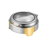 AIRUISI Chauffe-plats pour buffet en acier inoxydable de luxe Chauffe-plats électrique Équipement de restauration Finition dorée