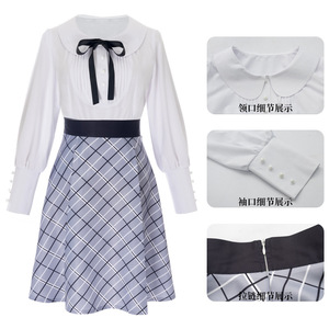 Redman Anime Toyokawa Shoko BanG Dream MyGo Cosplay Kostüm Weiße Bluse Karierter Rock Set - Product Image 1
