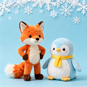 Peluche super douce 25 cm en forme de <span class=keywords><strong>pingouin</strong></span> ou de loup, avec rembourrage en coton PP, idéale comme ours promotionnel pour le bureau ou la maison - Product Image 2