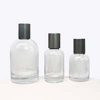 Botella de Perfume de Vidrio Transparente con Tapa de Rosca de 30ml, 50ml, 100ml, Personalizable con Logotipo, de Alta Calidad, al por Mayor, para Serigrafía