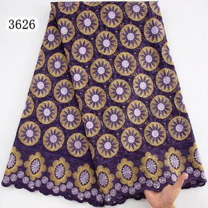 3626 africain dentelle tissu haute qualité dubaï brodé autriche 2024 nigérian suisse Voile coton dentelle tissu pour dames Patries - Product Image 5