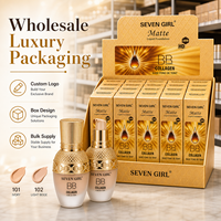 Fond de teint liquide mat au collagène SEVEN GIRL, 24 heures de tenue, imperméable, couvrance totale, crème BB, base de maquillage pour le visage, marque privée