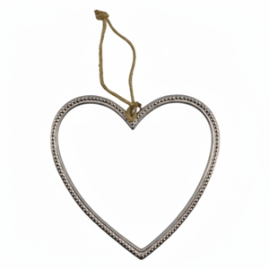 Ornement cœur suspendu en métal fait main Tenture murale romantique Décoration de Noël - Product Image 1