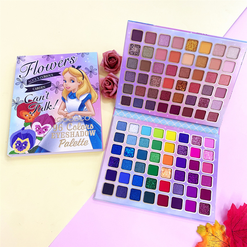 Paleta de sombra de olho, 96 cores, princesa, fábrica, crianças, palco, maquiagem personalizada, alta pigmento, perolado, fosco, glitter