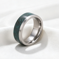 Bague de mariage et bague quotidienne en carbure de tungstène et fibre de carbone plaqué argent 8 mm, coupe plate, unisexe, ajustement confortable, vente en gros