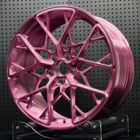 Nuevas llantas WX de 1 pieza forjadas en aluminio 6061-T6, 5x120 PCD, 19x9/10/20x10.5 pulgadas, ligeras, monobloque, acabado cepillado en oro rosa.