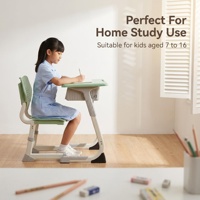 Ensemble de chaise de bureau moderne réglable en hauteur pour étudiant avec patins silencieux antidérapants et 1 tiroir – Mobilier pour la maison, le bureau, l'école et la salle de classe