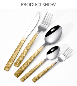 Set di <span class=keywords><strong>Posate</strong></span> di Lusso in Acciaio Inox Nuova Collezione Dorata con Finitura a Specchio Oro per Matrimoni e Feste - Product Image 5
