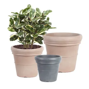 Eco Friendly Modern Nordic Planter Plant 9 12 15 " inch Large Terracotta Outdoor Pots Resin Garden Pot For Flowers