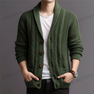 Cárdigan para <span class=keywords><strong>hombre</strong></span> suéteres de manga larga de alta calidad <span class=keywords><strong>verde</strong></span> Navidad algodón lana polar Herren abrigo pulóver hombres cárdigan suéter - Product Image 5