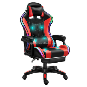 Chaise de bureau ergonomique à dossier haut, inclinable et réglable en hauteur, chaise de jeu <span class=keywords><strong>PC</strong></span> RGB, chaise de <span class=keywords><strong>gamer</strong></span> avec massage et haut-parleurs, chaise de jeu de course - Product Image 2