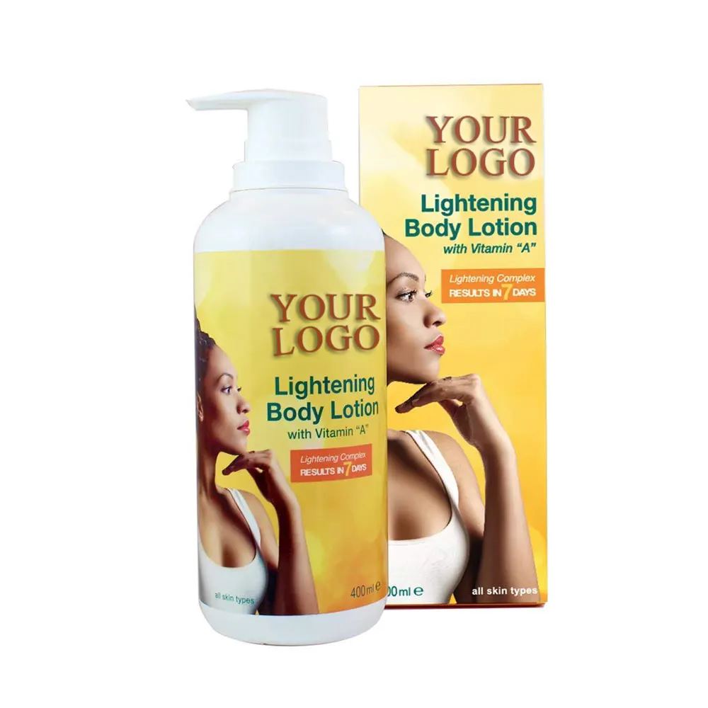 Grosir Murah Sesuai Pesanan Logo BODY LOTION Glowing 7 Hari Lightening Pemutih Body Lotion untuk Perawatan Kulit Gelap