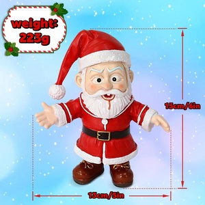 Aili, Figurines du Père Noël Décorations <span class=keywords><strong>de</strong></span> Noël Ornement <span class=keywords><strong>de</strong></span> Père Noël debout et suspendu en résine pour arbre Bureau <span class=keywords><strong>de</strong></span> table Maison - Product Image 4