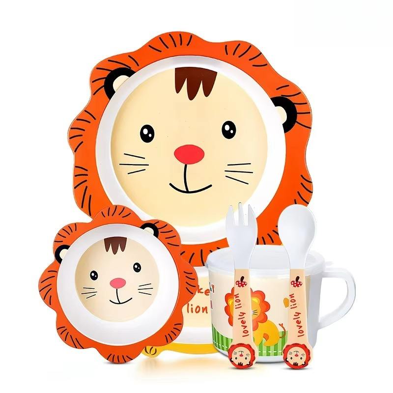 Wholesale Cute Animal Design Custom Bamboo Fiber Dinnerware for Kids